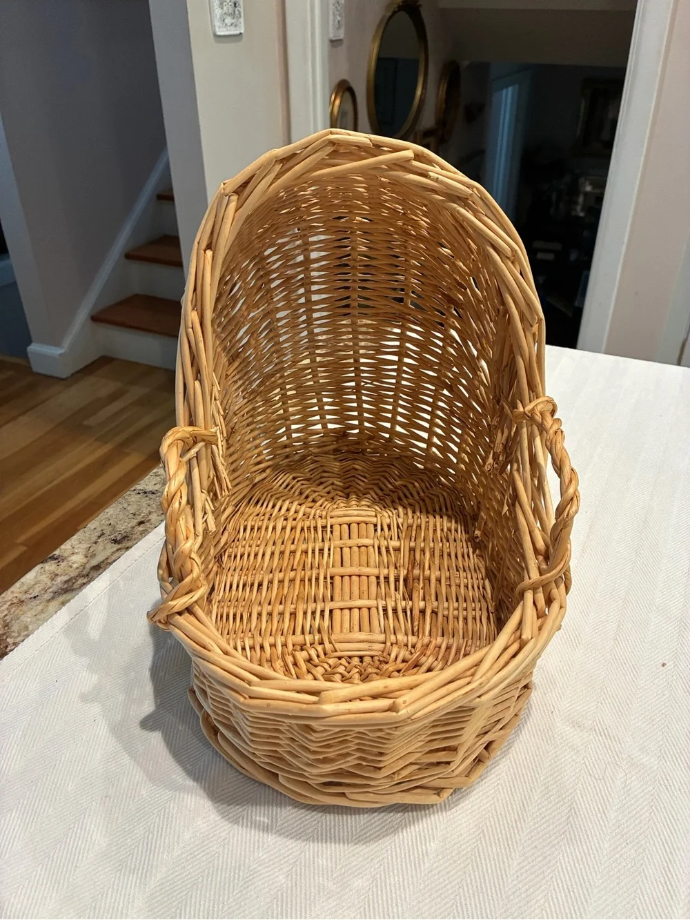 Vintage Style wicker doll Moses basket Doll Bassinet